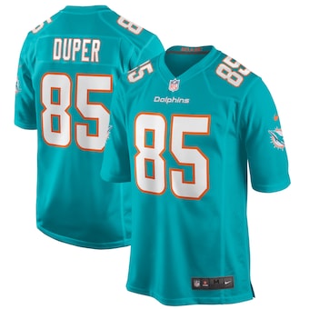 mens nike mark duper aqua miami dolphins game retired player